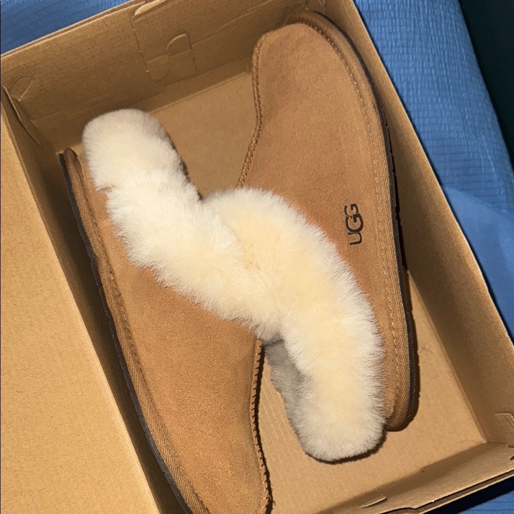 UGG Women's Tan and Cream Slippers